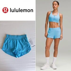 NWOT Lululemon Hotty Hot High-Rise Lined Short 2.5" Kayak Blue Light Size 4